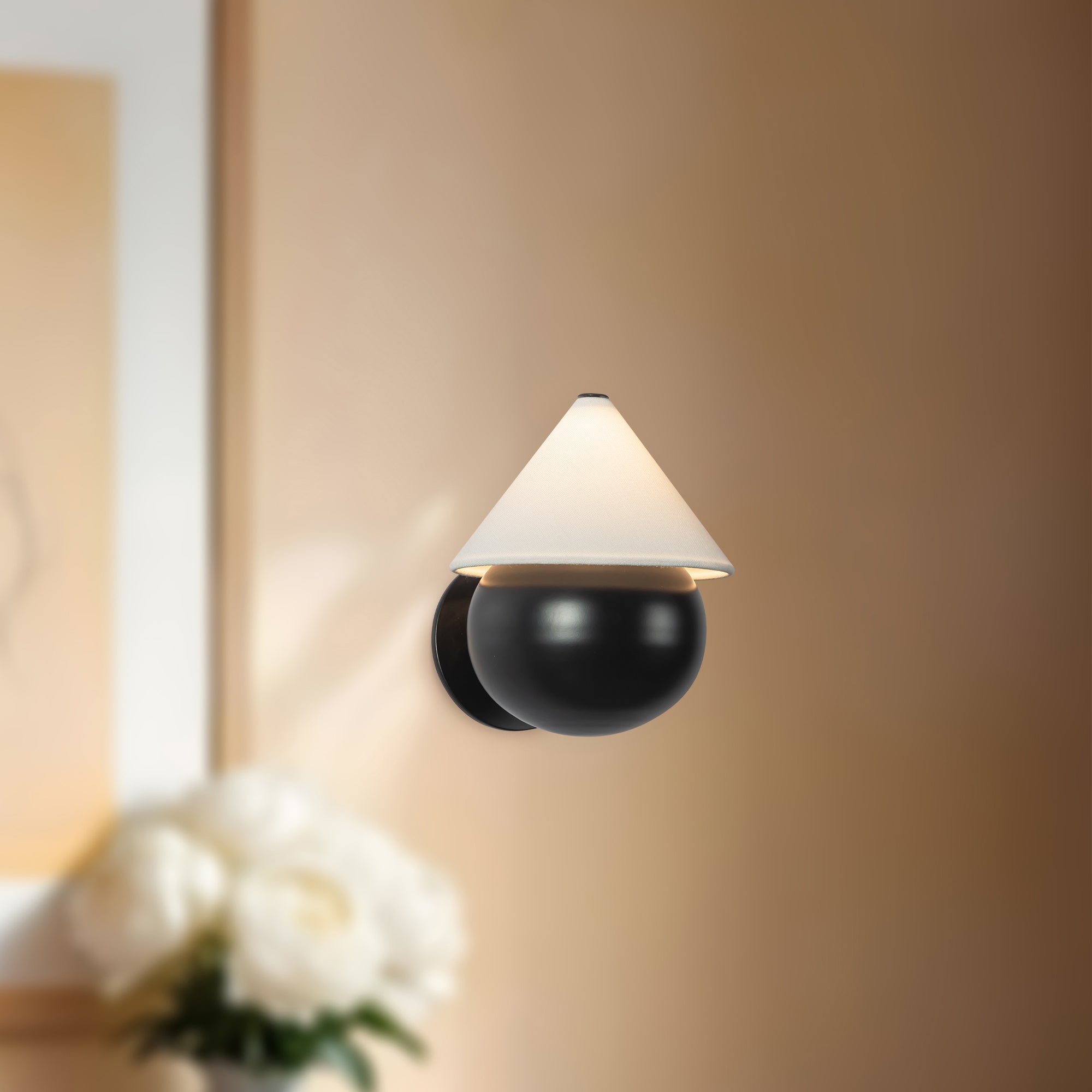 Rowan 9-in Steel Linen Wall Sconce
