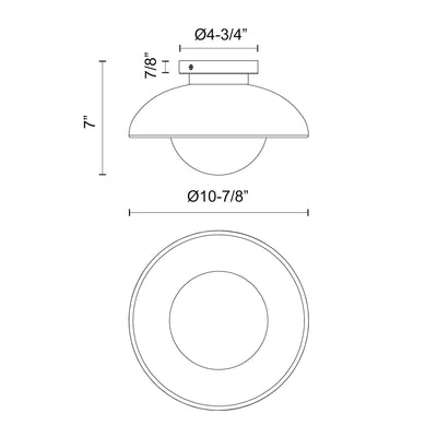 Rubio 12-in Steel Flush Mount