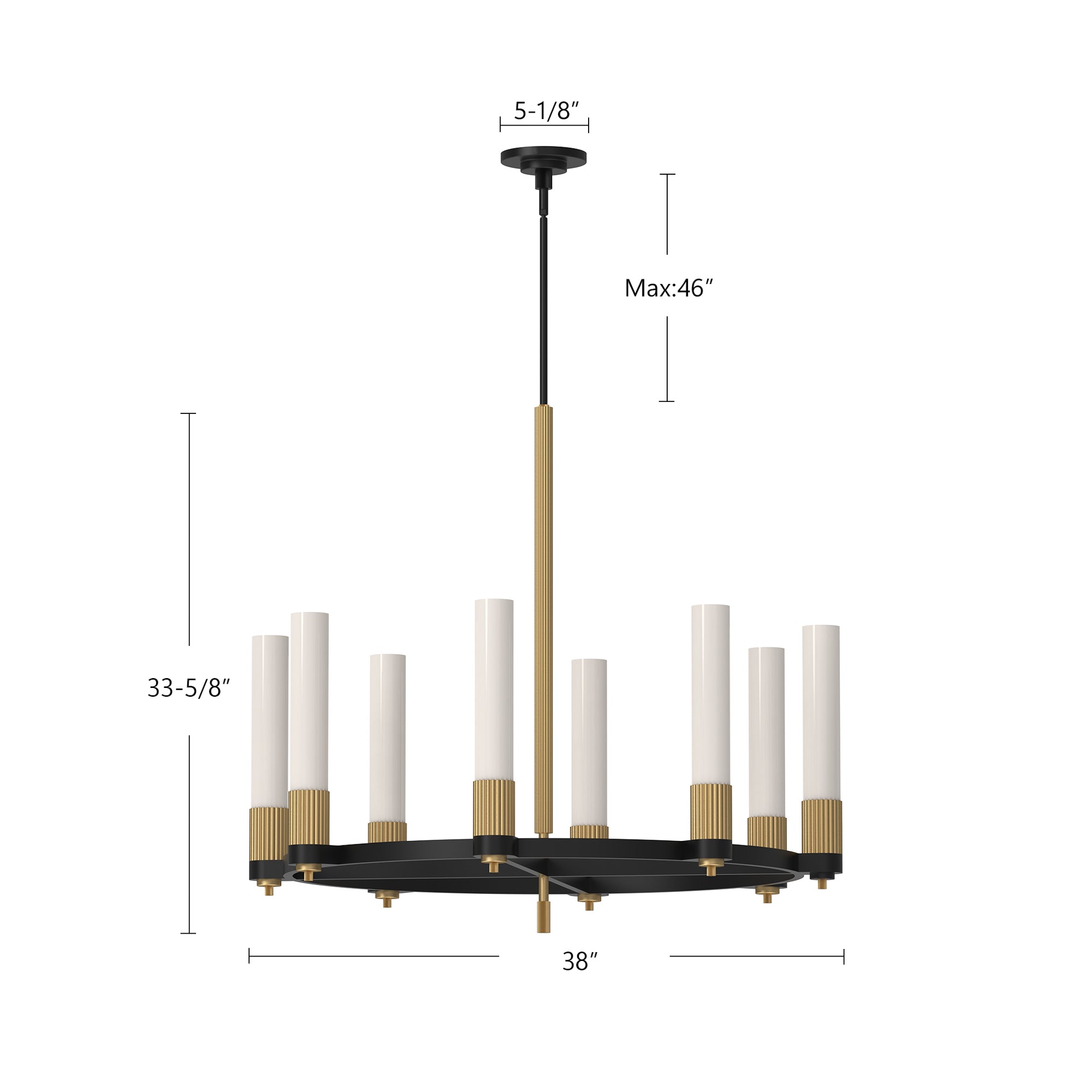 Rue 38-in Steel Chandelier