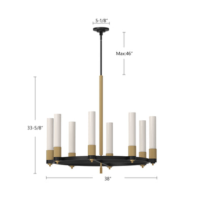Rue 38-in Steel Chandelier