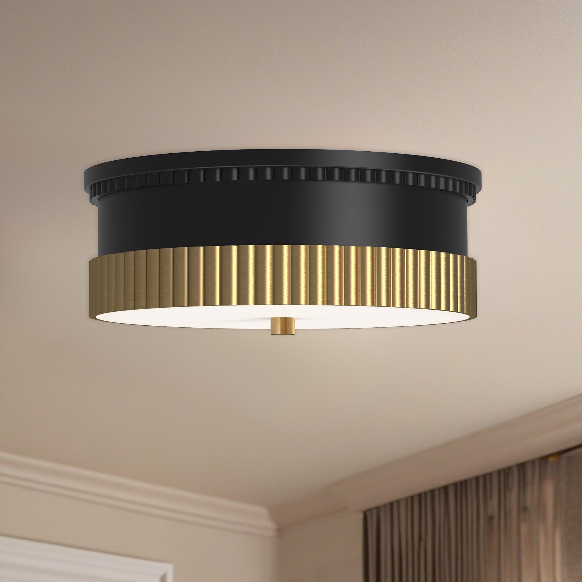 Rue 14-in Steel Flush Mount
