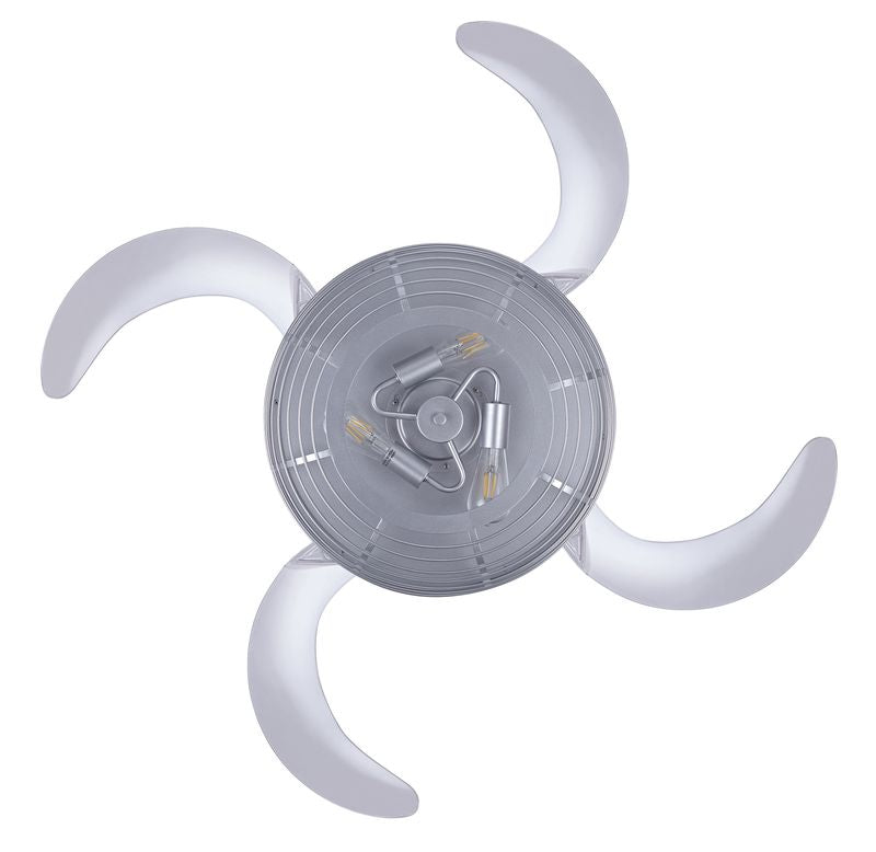 Carbondale 48 Inch 3 Light Silver Ceiling Fan with Retractable Blades