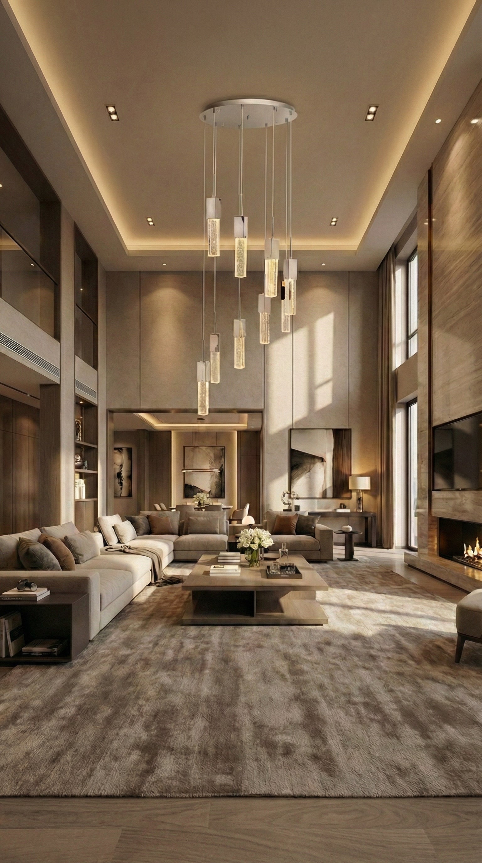 Sparkling Night LED Chandelier with 9 Spiral Lights