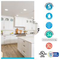 4-inch White Round - Smooth Trim 12W Dimmable LED Retrofit Recessed Downlight, 2700K, 1100 Lumens, 4-Pack