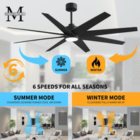 64-inch Ariella 8-Blade Ceiling Fan with LED Light