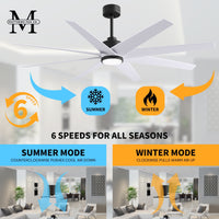 64-inch Ariella 8-Blade Ceiling Fan with LED Light