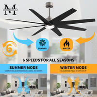64-inch Ariella 8-Blade Ceiling Fan with LED Light