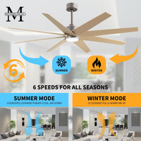 64-inch Ariella 8-Blade Ceiling Fan with LED Light