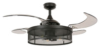 48 Inch Black Fan with 3 Lights and Retractable Blades Remote Included