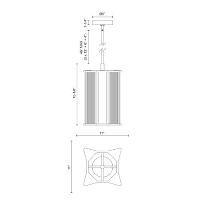 Sabre 11-in Steel Pendant