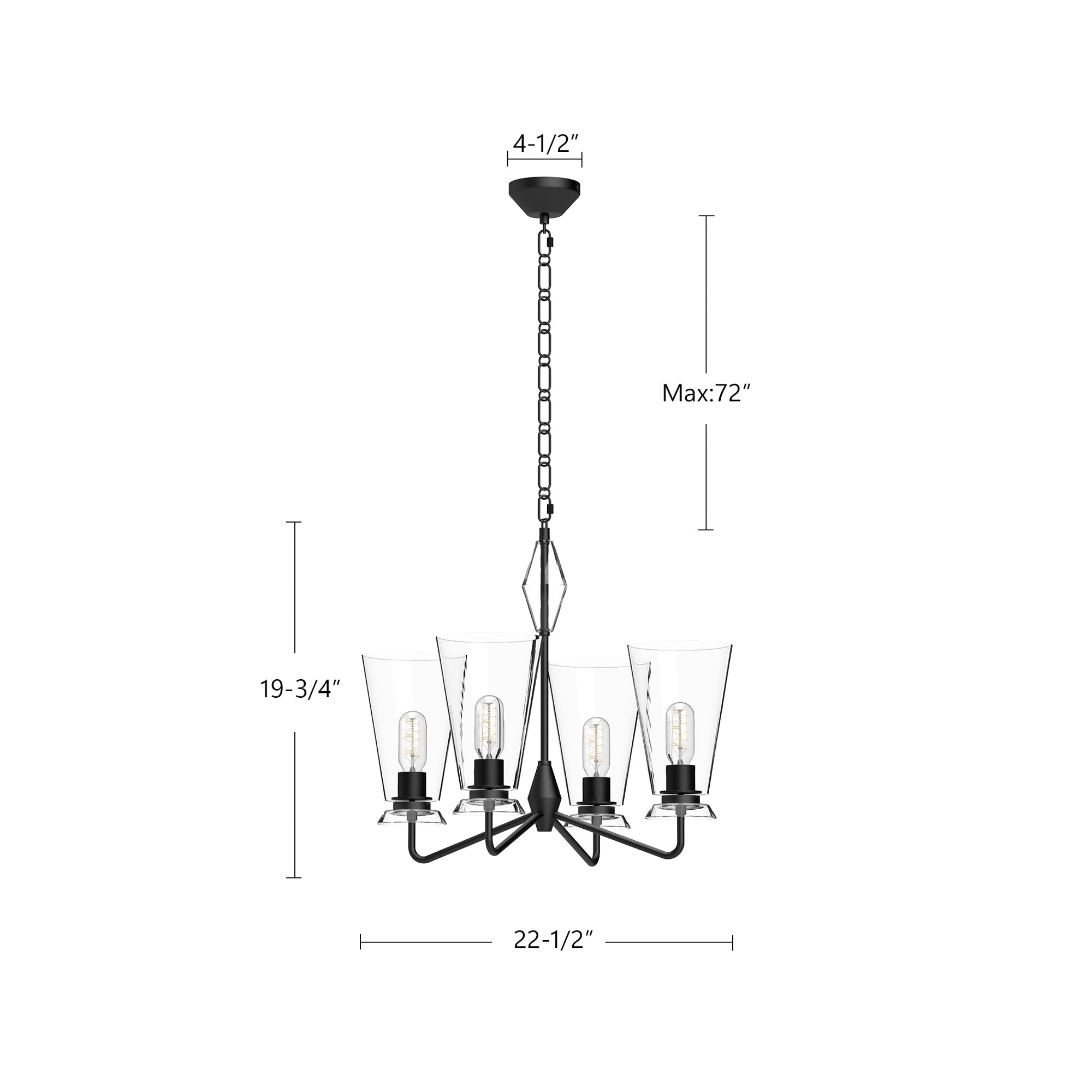 Salem 23-in Steel Chandelier