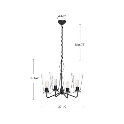 Salem 23-in Steel Chandelier