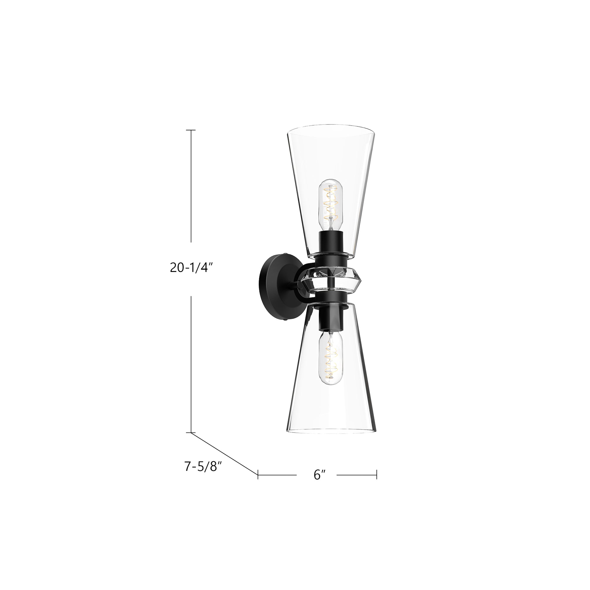 Salem 6-in 2 Lights Steel Vanity Light