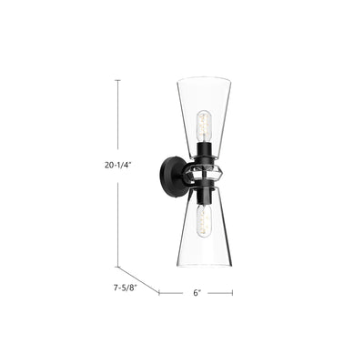 Salem 6-in 2 Lights Steel Vanity Light