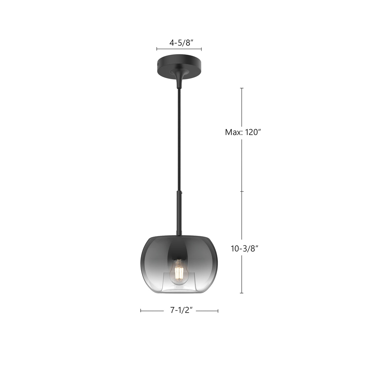 Samar 8-in Steel Pendant