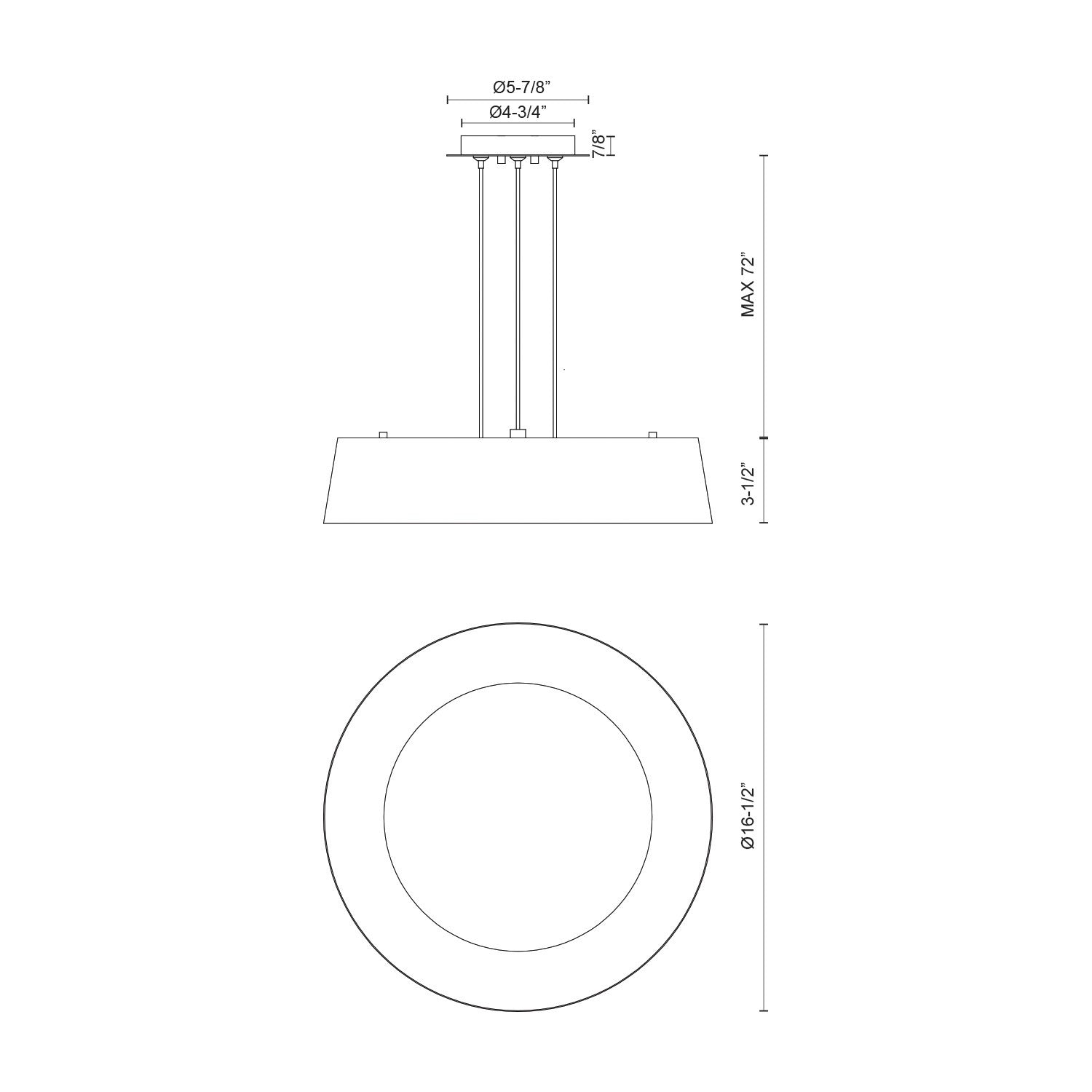 Sampson 16-in Aluminum Pendant