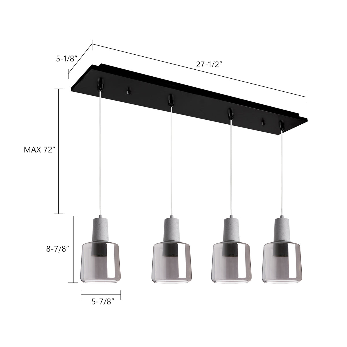 Samson 28-in Steel Multi Pendant
