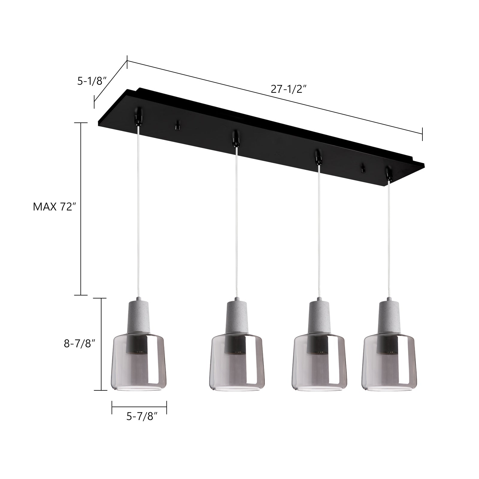 Samson 28-in Steel Multi Pendant