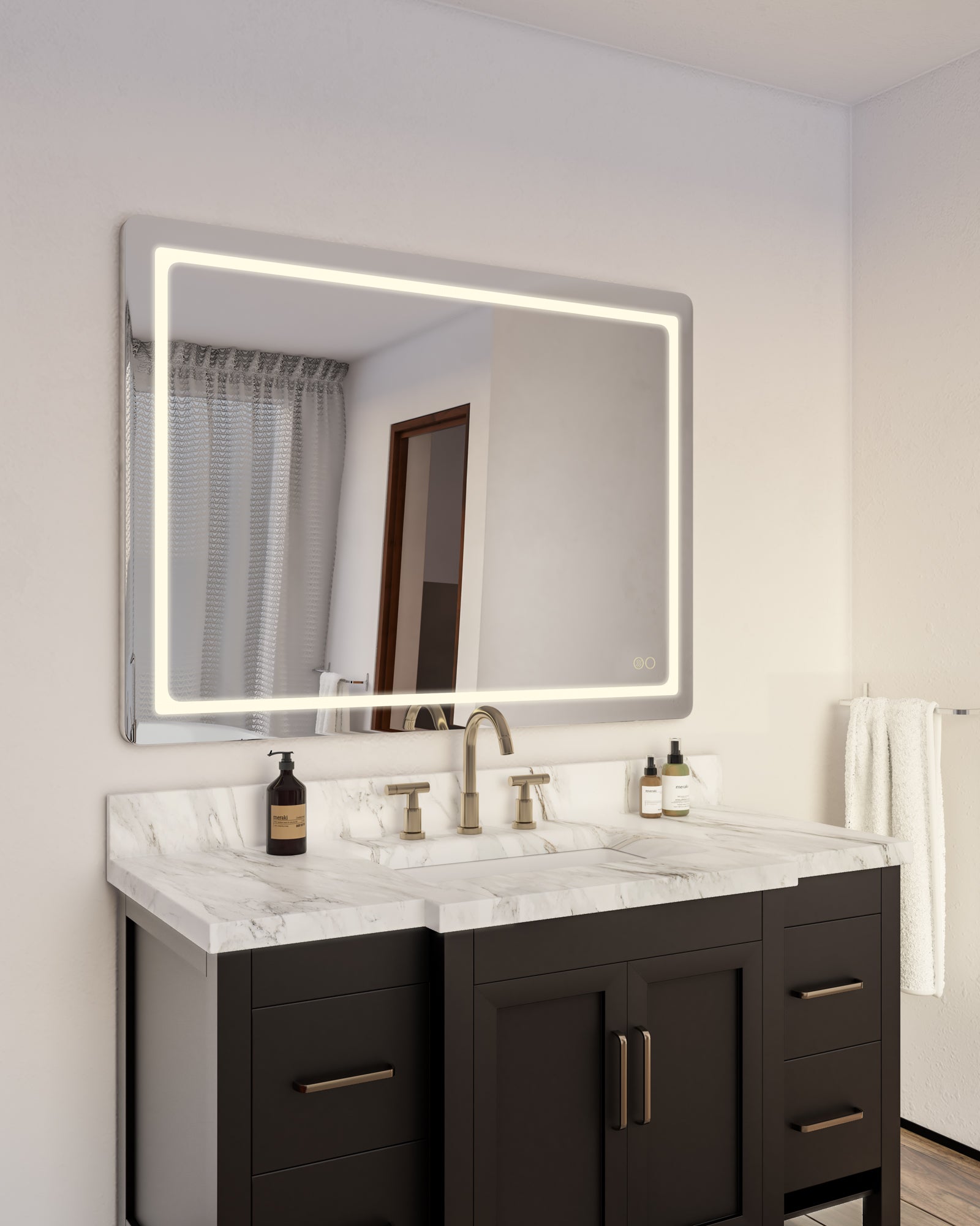Seneca 48-in Aluminum Led Vanity Mirror