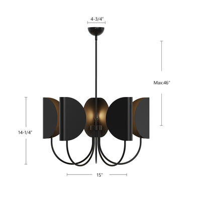 Seno 32-in Steel Chandelier