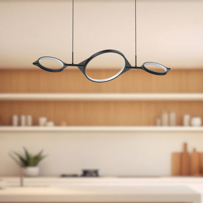 Serif 34-in Aluminum Linear Pendant
