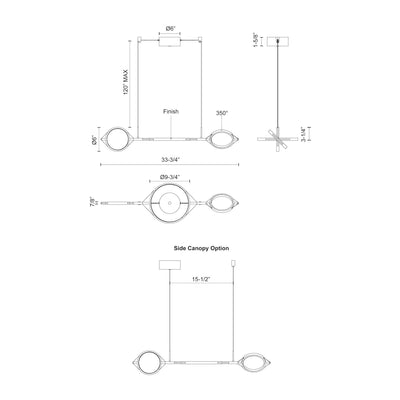 Serif 34-in Aluminum Linear Pendant