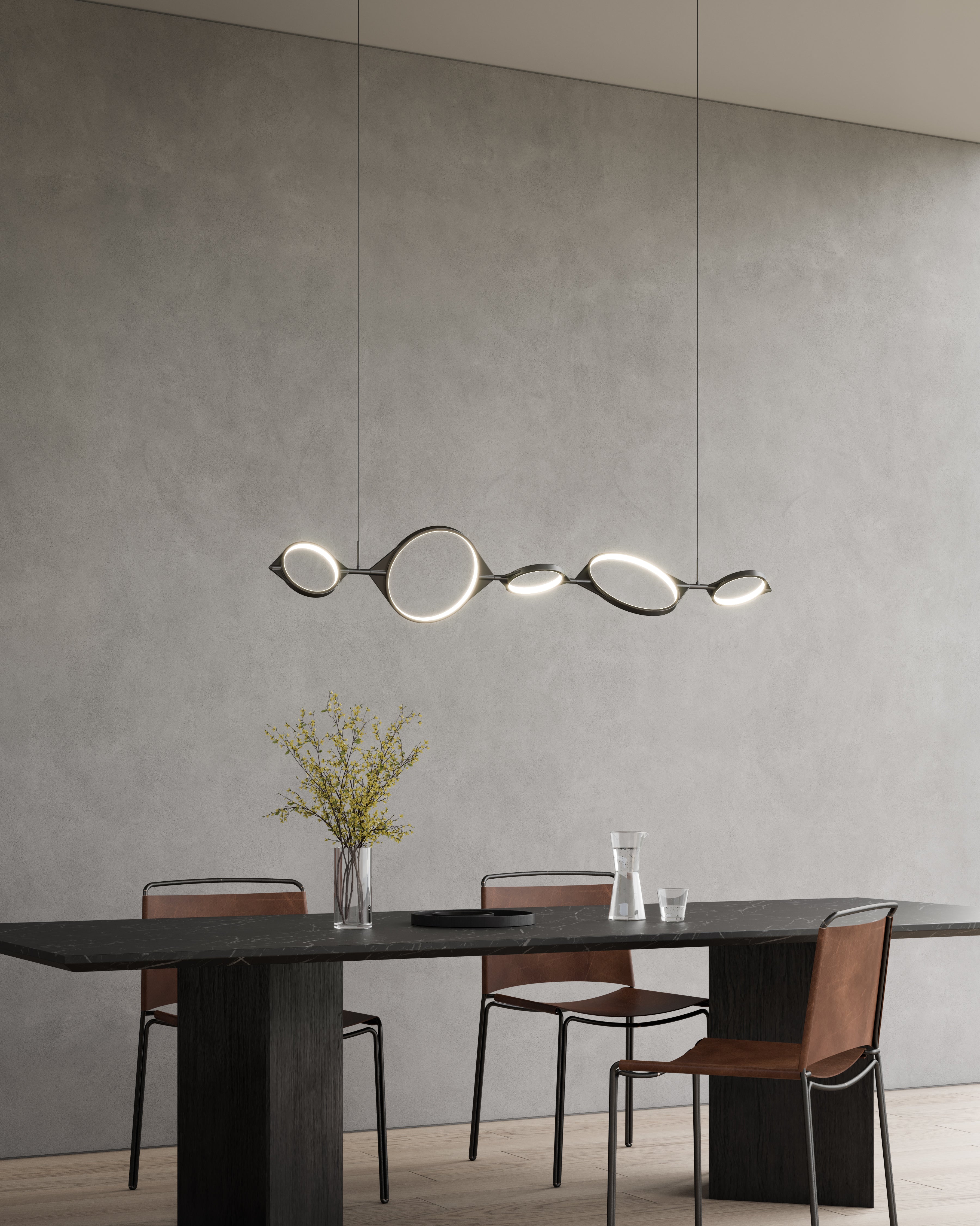 Serif 57-in Aluminum Linear Pendant