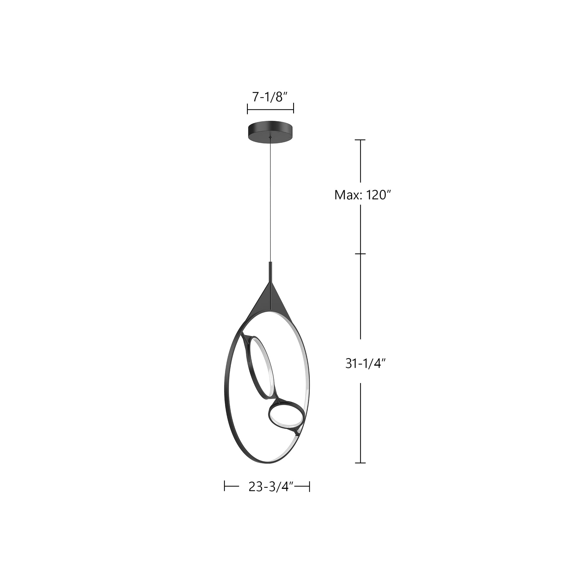 Serif 24-in Aluminum Pendant