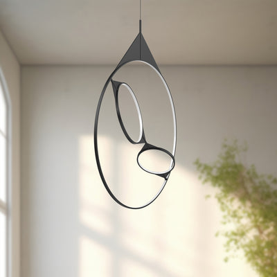 Serif 36-in Dimmable Black LED Pendant