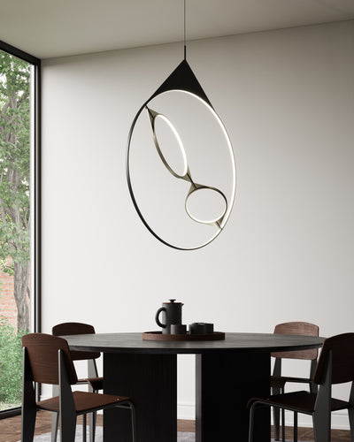 Serif 36-in Dimmable Black LED Pendant