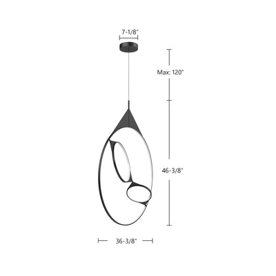 Serif 36-in Dimmable Black LED Pendant