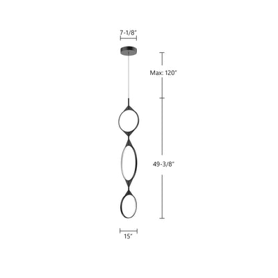 Serif 53-in Aluminum Pendant