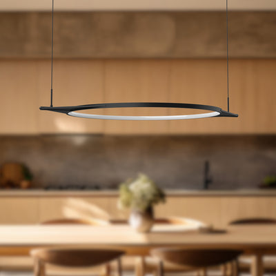 Serif 36-in Dimmable Black LED Angular Pendant