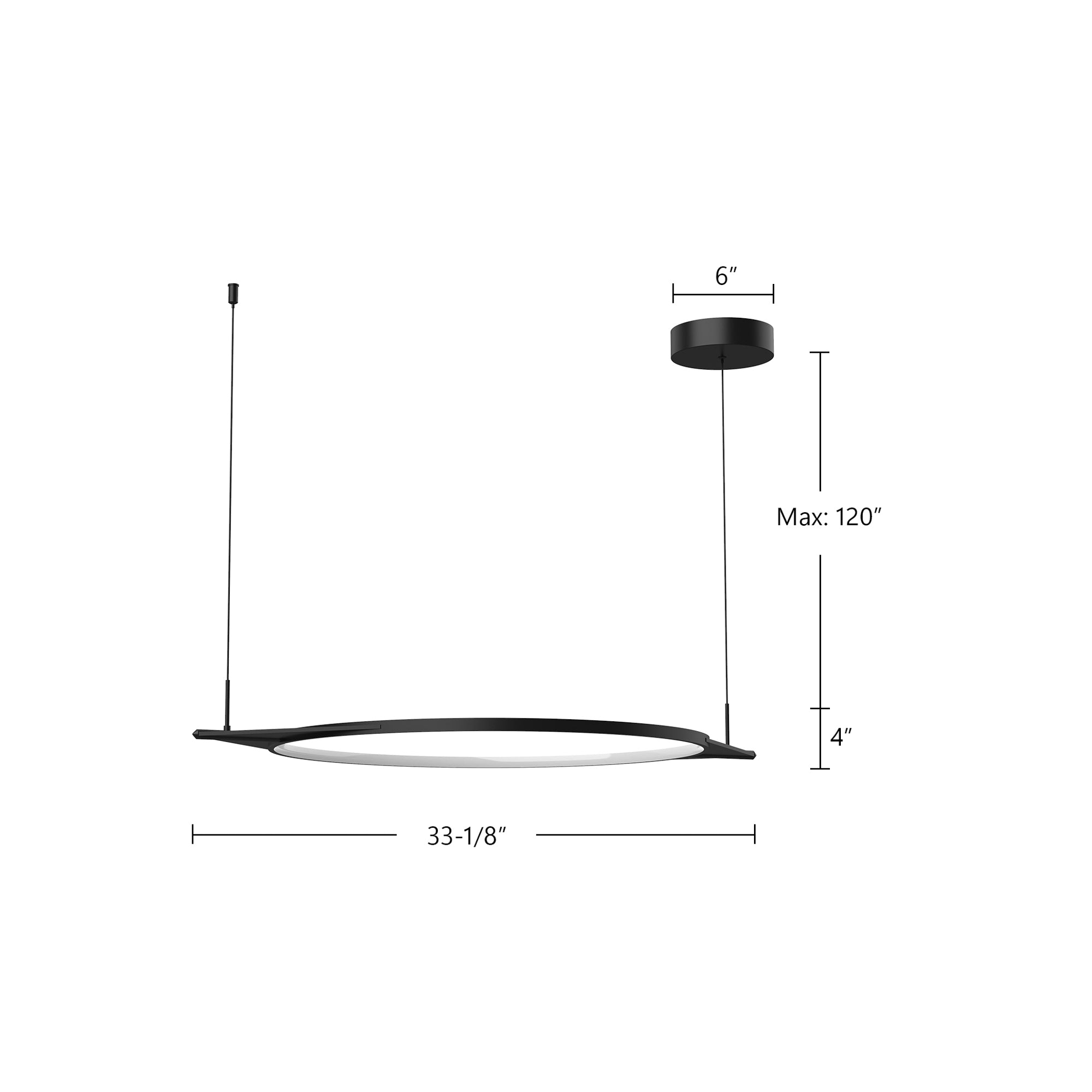 Serif 36-in Dimmable Black LED Angular Pendant