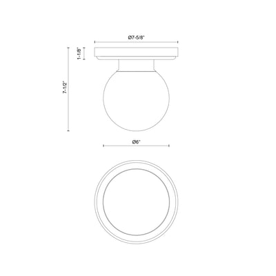 Fiore 6-in Steel Semi-Flush Mount