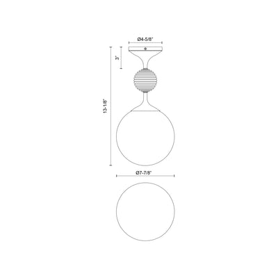 Celia 8-in Steel Semi-Flush Mount