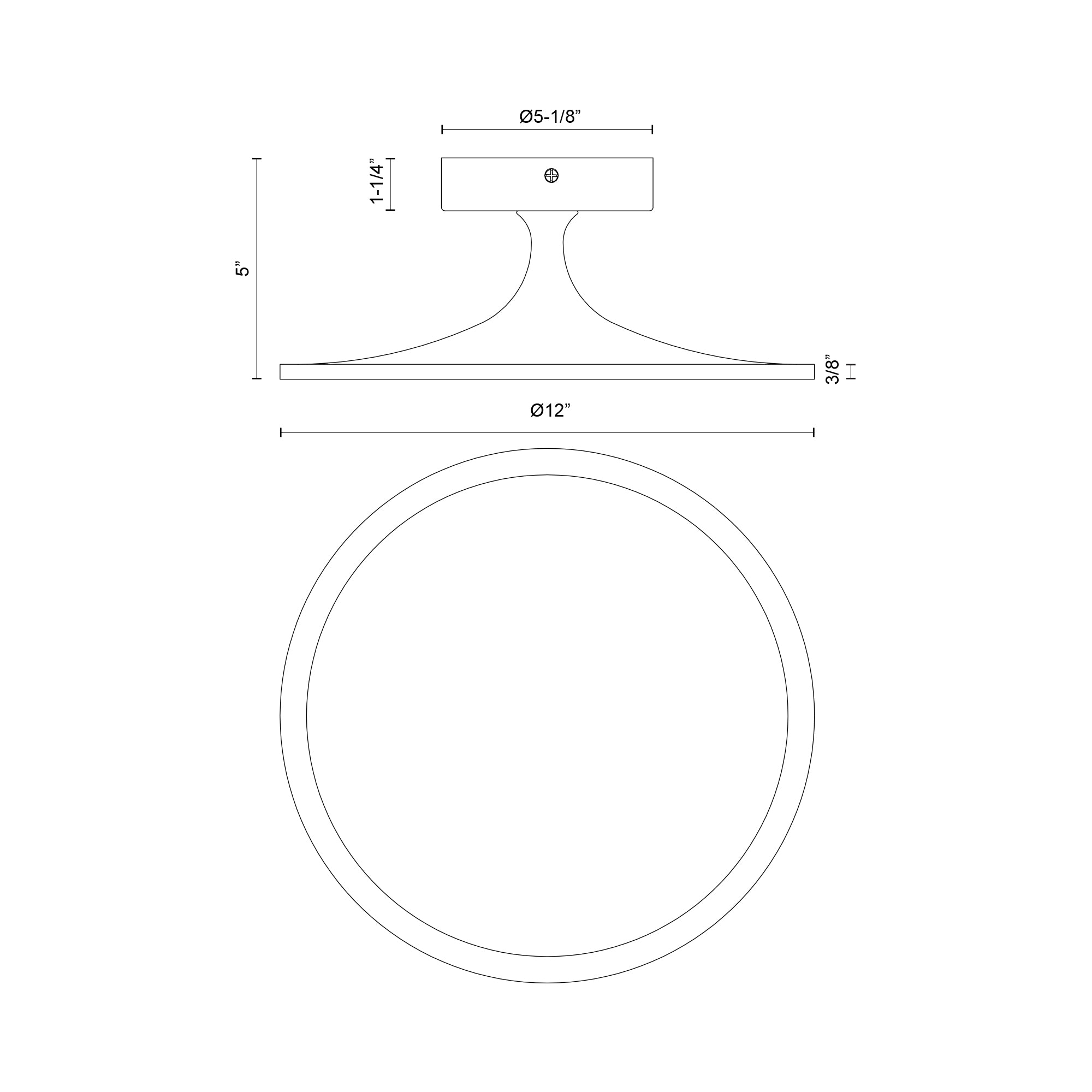 Issa 12-in Aluminum Semi-Flush Mount
