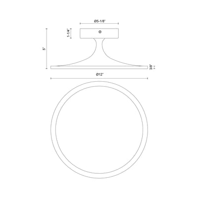 Issa 12-in Aluminum Semi-Flush Mount