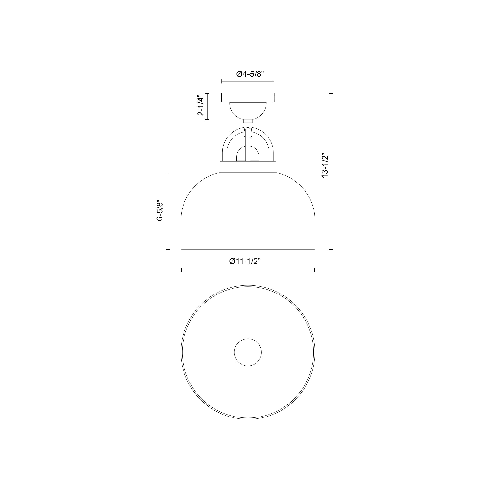 Lancaster 12-in Steel Semi-Flush Mount