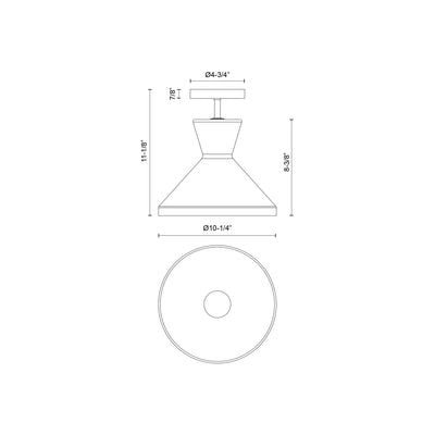 Betty 10-in Steel Semi-Flush Mount
