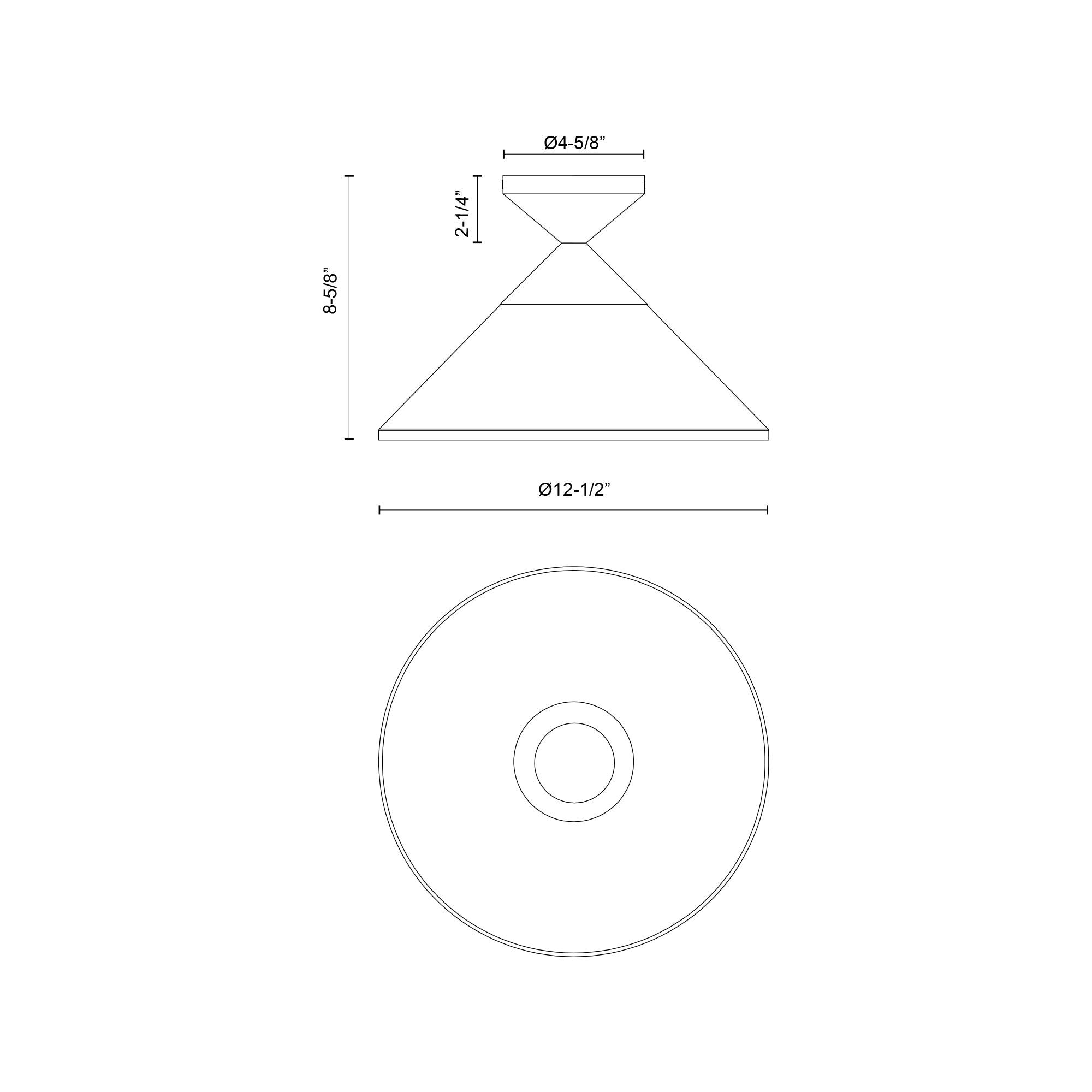 Mauer 12-in Steel Semi-Flush Mount