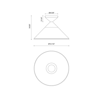 Mauer 12-in Steel Semi-Flush Mount