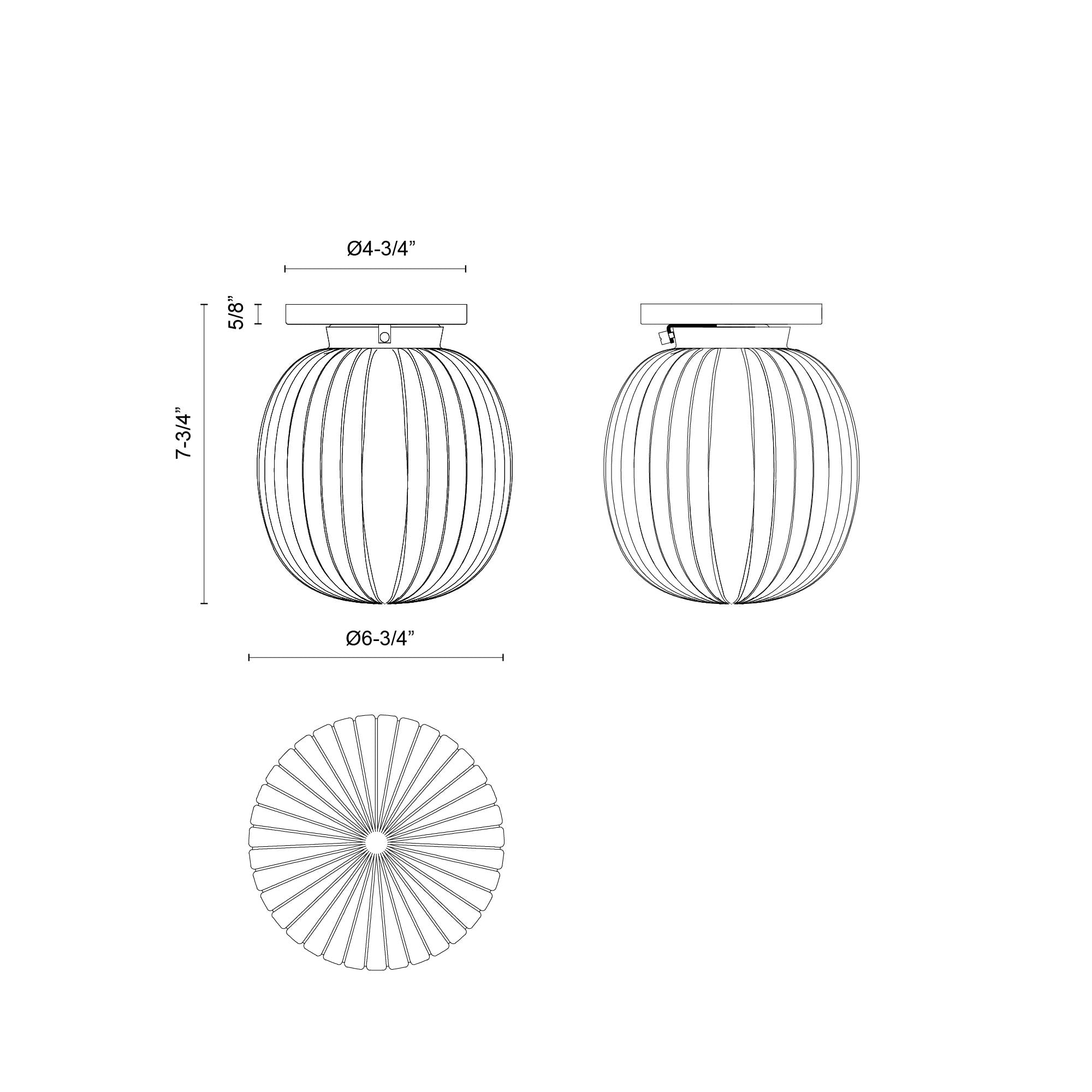 Cherise 7-in Steel Semi-Flush Mount