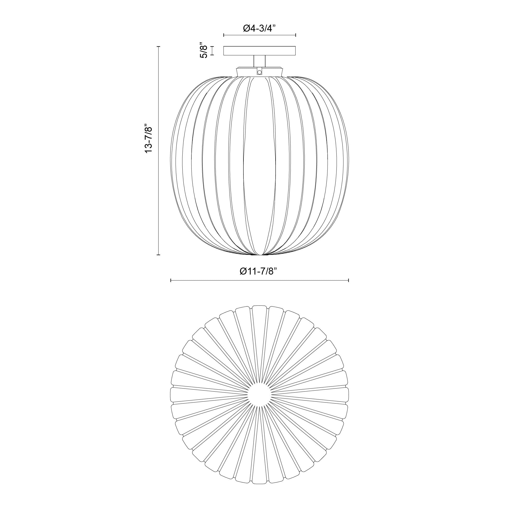 Cherise 12-in Steel Semi-Flush Mount