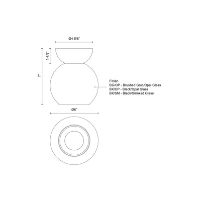 Arcadia 6-in Steel Semi-Flush Mount