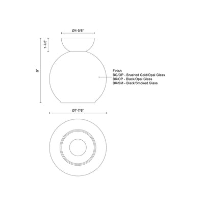 Arcadia 8-in Steel Semi-Flush Mount