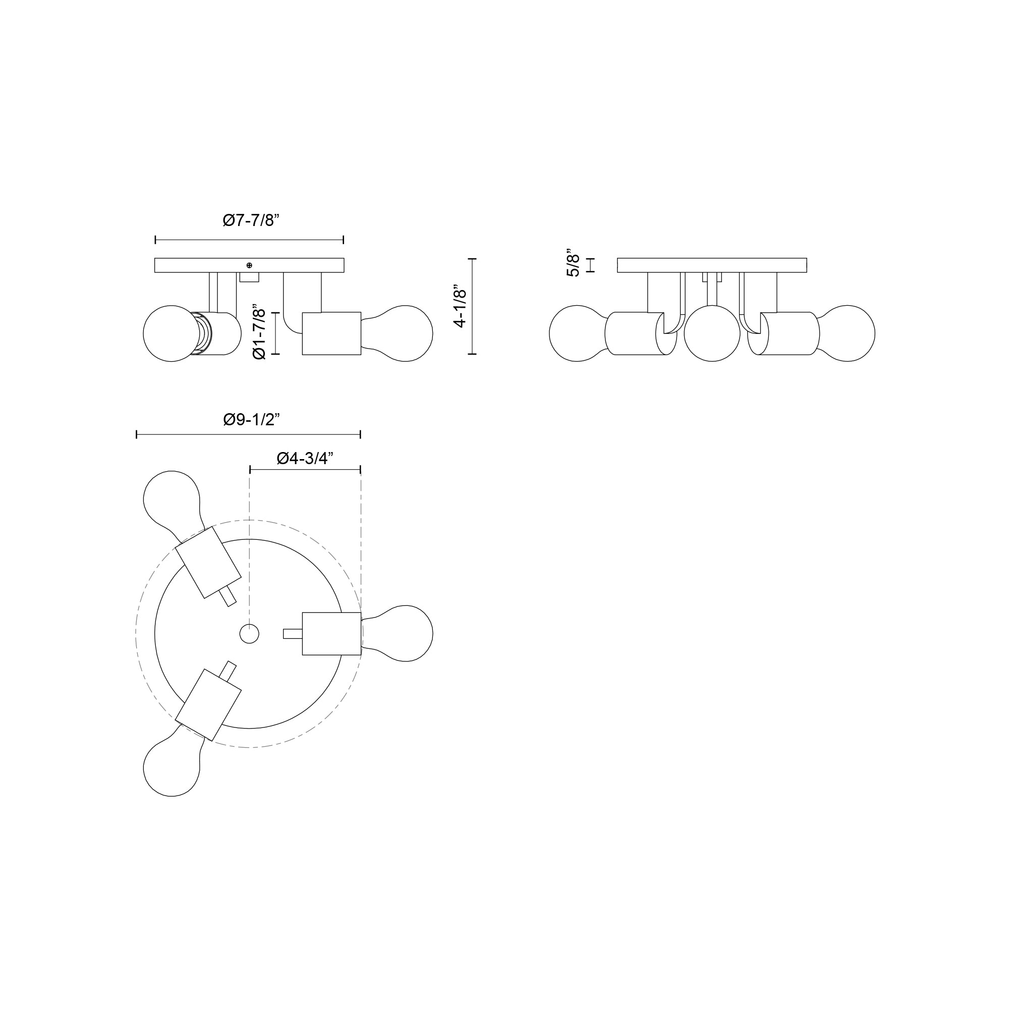 Claire 10-in Steel Semi-Flush Mount