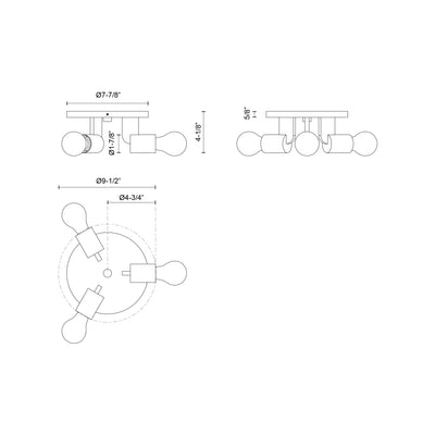 Claire 10-in Steel Semi-Flush Mount