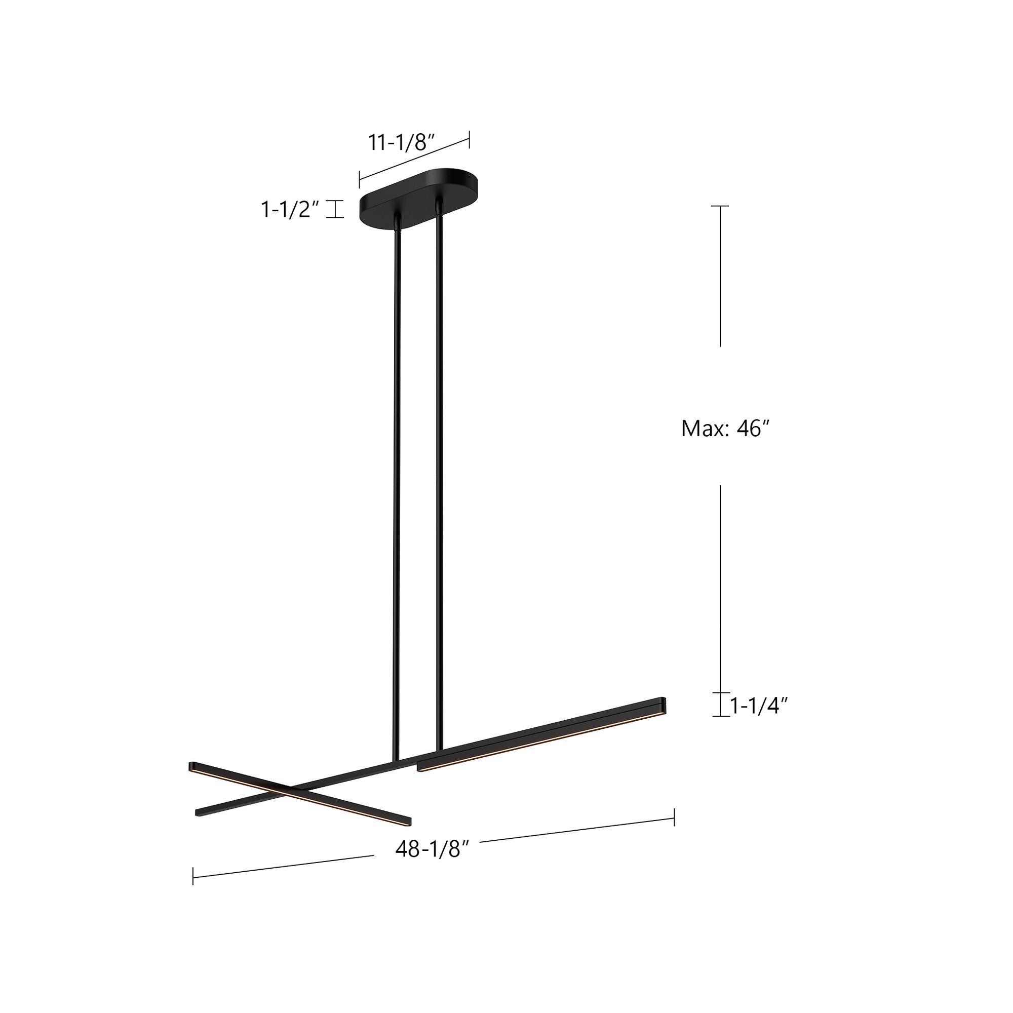 Shift 48-in Aluminum Linear Pendant