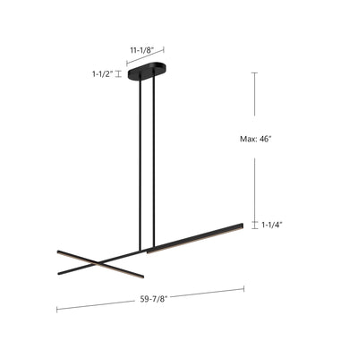 Shift 60-in Aluminum Linear Pendant